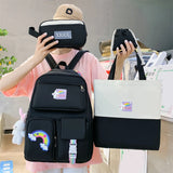 Large-capacity Multi-Pocket Nylon Backpack for Women