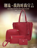 4pcs Set Tassel Crossbody Bag Wallet Purse for Women Lady Girl