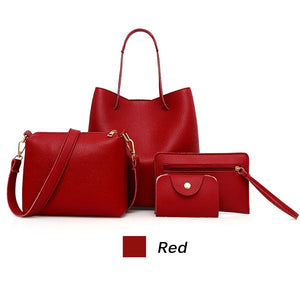 4pcs Women Shoulder Bags Crossbody Handbag Purse Clutch Wallet Set