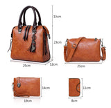 4pcs/Set Women Composite Bag Ladies Handbags Female PU Leather Shoulder M