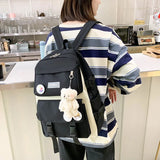 Canvas Schoolbags For Teenage Girls Backpack Women Laptop Rucksack School Bags