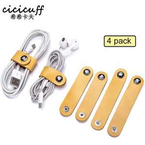 4pcs Split Leather Key Holder Key Wallet Door Key Ring Organizer Pouch