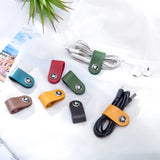 4pcs Split Leather Key Holder Key Wallet Door Key Ring Organizer Pouch