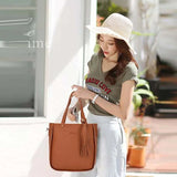 4pcs Women Leather Handbag Shoulder Bag Tote Purse Messenger Satchel Set