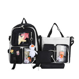 4pcs Student Schoolbags for Teenage Girls Backpacks Bookbag Tote Shoulder