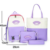 4pcs School Bags for Boys & Girls Nylon Kids Backpacks