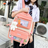 High School Girl Bookbags Large Capacity Students Bagpack Splicing Color