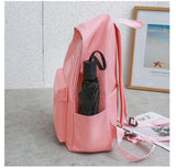 4pcs/set Laptop Backpack,Canvas School Bag for Teenager