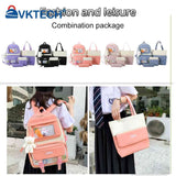 4pcs/set Student Travel Backpacks Large Capacity Girl Shoulder