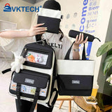 4pcs/set Student Travel Backpacks Large Capacity Girl Shoulder