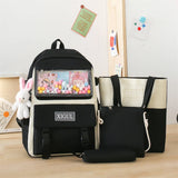 4pcs Women Backpacks Girls Bookbags Rucksack Mochila Shoulder Bags School Set