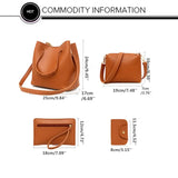 4pcs Women Handbags Wallet Tote Shoulder Bag Satchel Purse Set PU Leather