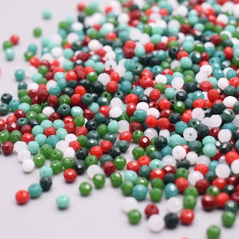 4x4.5mm Roundle Faceted Glass Beads Bag for DIY Jewelry Making