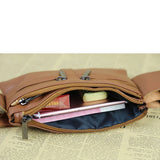 6 inch Men's Leather Waist Bag Mini Phone Pocket Chest Bag