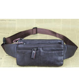 6 inch Men's Leather Waist Bag Mini Phone Pocket Chest Bag