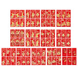 6PCS Chinese Rabbit Year Hongbao Red Envelope Childrens Gift Money Bag