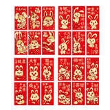 6PCS Chinese Rabbit Year Hongbao Red Envelope Childrens Gift Money Bag