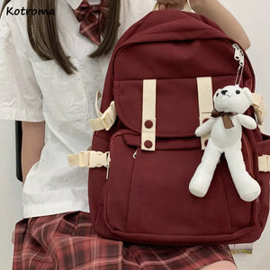 5 Colors Nylon Waterproof Student Backpack