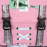 Pink Canvas Backpack Women School Bags Rucksack Large Capacity Bookbags
