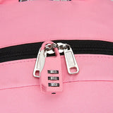Pink Canvas Backpack Women School Bags Rucksack Large Capacity Bookbags