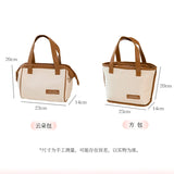 Portable Leather Lunch Bag Large Capacity Insulated Case