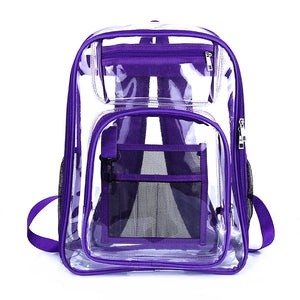 Waterproof Clear PVC Backpack School Bag Girls Large Capacity College Backpack