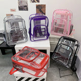 Waterproof Clear PVC Backpack School Bag Girls Large Capacity College Backpack