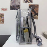 Waterproof Clear PVC Backpack School Bag Girls Large Capacity College Backpack