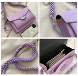 Women Girls Small Crossbody Bag with Braided Strap, 5 Colors