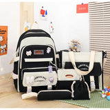 5 Pcs Set Girls School Backpack Multifunctional Large Capacity