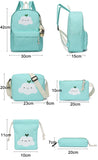5 Pcs Set Girls Canvas Backpacks for Teenagers