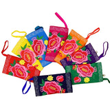 Ethnic Style Embroidered Flowers Canvas Wallet Key Case