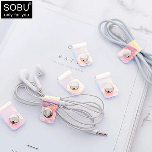 5 Pcs Travel Cable Winder Earphone Protector USB Phone Holder Organizers