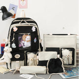 Girls Cartoon Doll Bag Set - Backpack, Shoulder Bag, Wallet