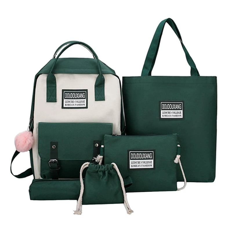 5-Piece Laptop Shoulder Pencil Case Set for Women