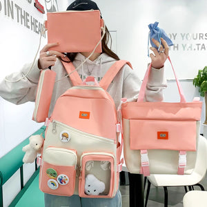 Teenager Girl Student High Capacity Backpack for School, Waterproof BookBags