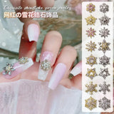 3D Glitter Snowflake Nail Art Zircon Charm - Christmas Nail Decoration