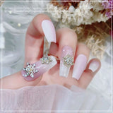 3D Glitter Snowflake Nail Art Zircon Charm - Christmas Nail Decoration