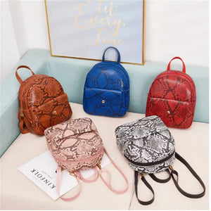 Women Snakeskin Pattern Backpack Stylish for Travel Shopping