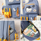 5-Piece School Bags for Girls Bear Backpack Set with Pencil Case