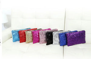 5 Pcs Women Party Clutches with Bling Sequins Handbags Zipper Bags