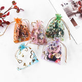 50 Pcs Organza Bags Multicolor Wedding Favour Bags Christmas Halloween