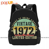1972 Edition 50th Bday Backpack Large Capacity Gym Tote Bag