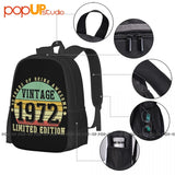 1972 Edition 50th Bday Backpack Large Capacity Gym Tote Bag