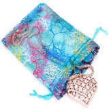 50PCS Coral Bronzing Organza Drawstring Favors Wedding Gift Bag