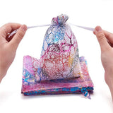 50PCS Coral Bronzing Organza Drawstring Favors Wedding Gift Bag