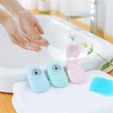 50Pcs Mini Travel Soap Paper Bathroom Cleaning Portable Refreshing Sheets