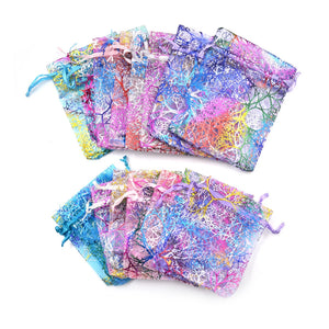 50Pcs Multicolor Tulle Drawstring Bag Wedding Gift Organza Bag
