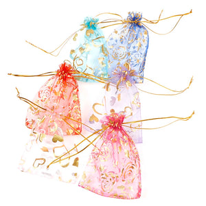 50Pcs Organza Drawstring Bag Jewelry Pouch Wedding Gift