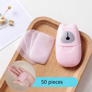 50pcs/Box Travel Hand-washing Soap Paper Aroma Sliced Cleaning Paper